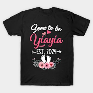 Soon To Be Yiayia Est 2024 Mothers Day First Time Yiayia T-Shirt